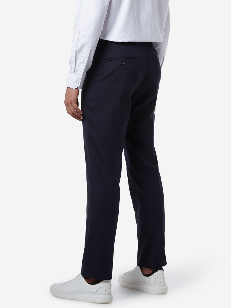 WES Formals Navy Relaxed Fit Trousers