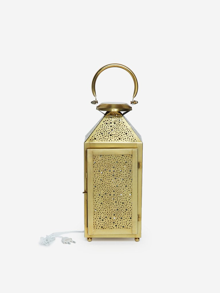 Westside Home Gold Cut-Work Detailed Lantern
