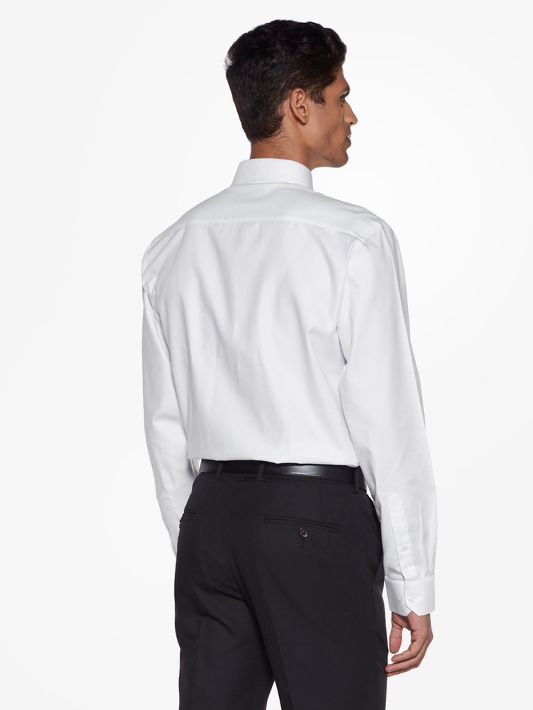 WES Formals White Twill Relaxed Fit Shirt