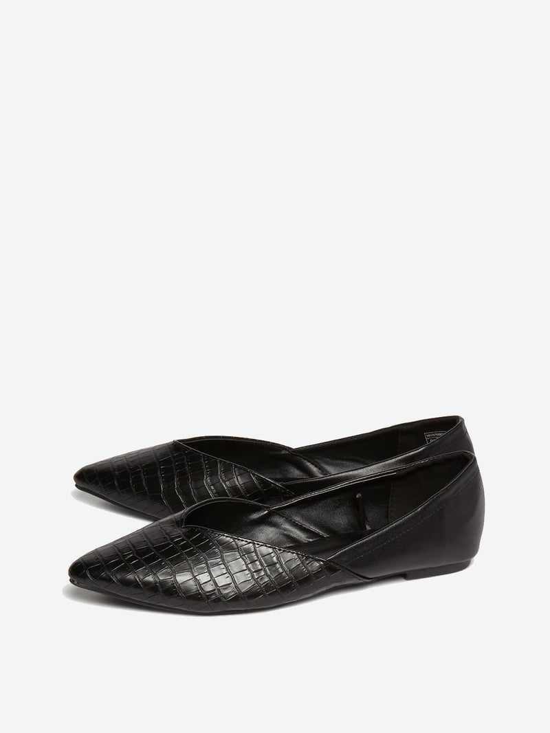 LUNA BLU Black Self Patterned Flats