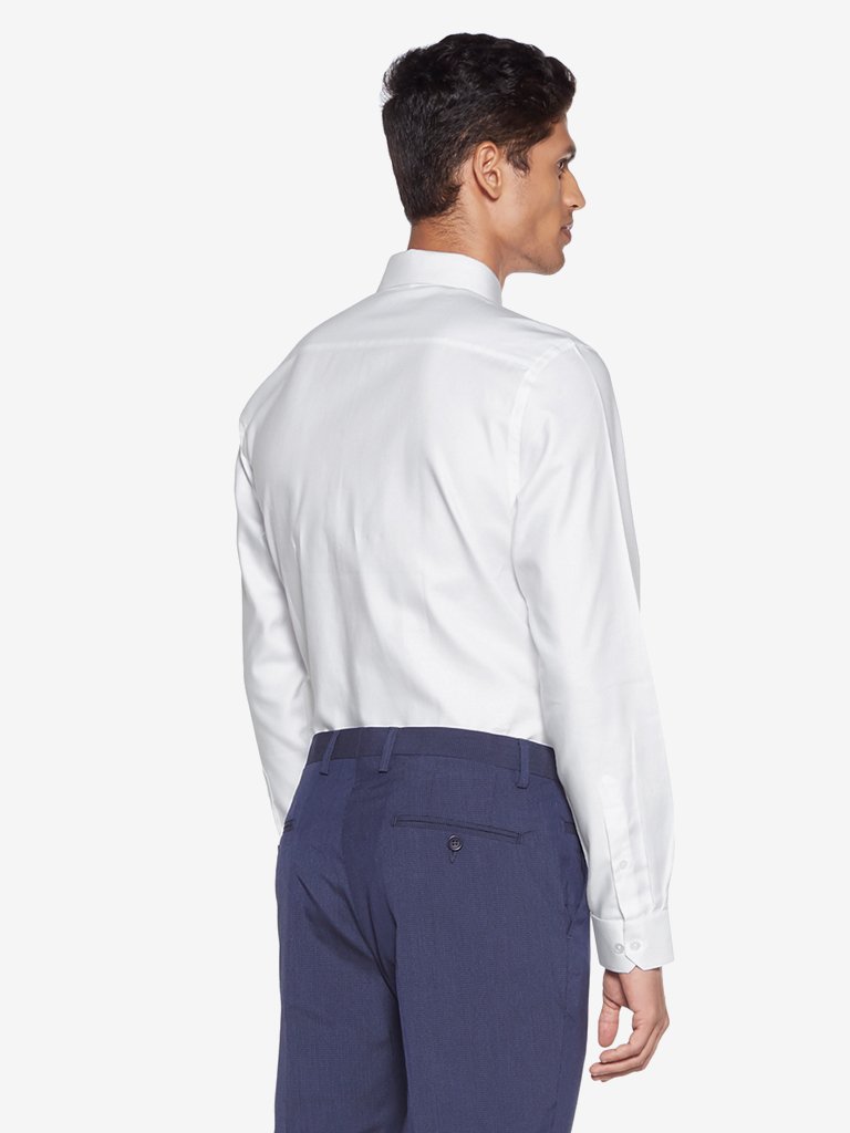 WES Formals White Twill Slim Fit Shirt