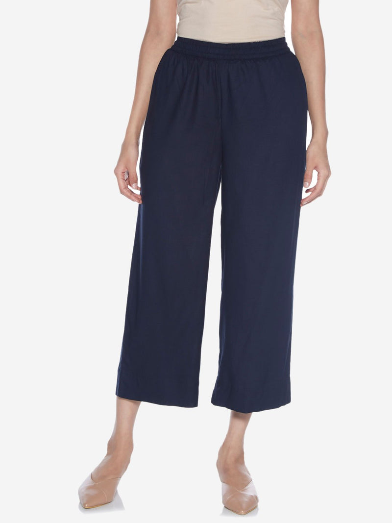 Utsa Indigo Cropped Palazzos