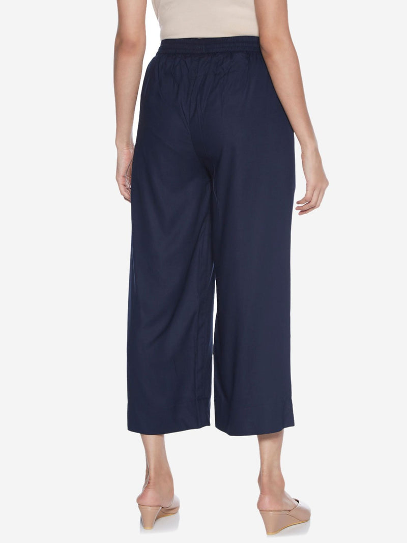 Utsa Indigo Cropped Palazzos