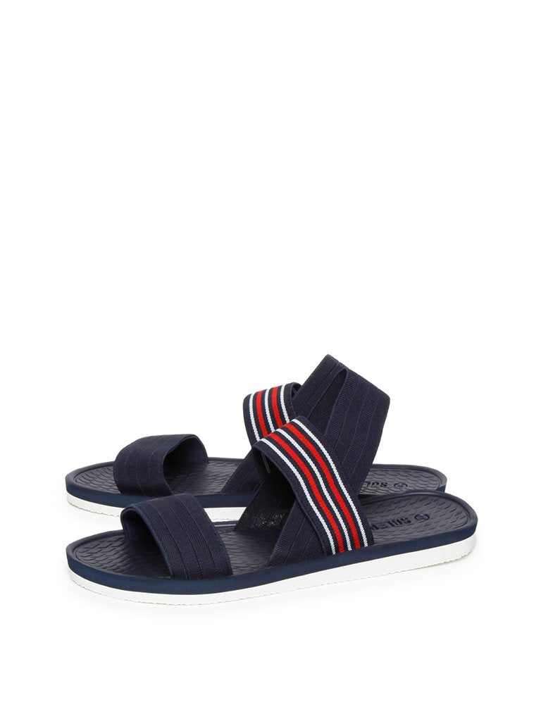 SOLEPLAY Navy Self-Patterned Sandals