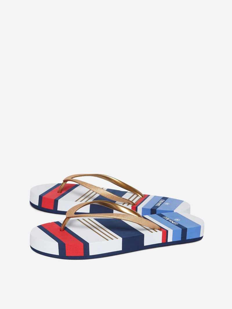 LUNA BLU White Striped Flip-Flops