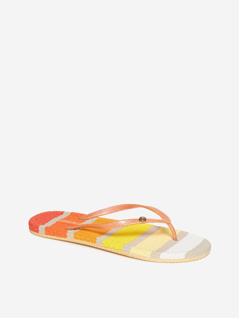 LUNA BLU Orange Striped Flip-Flops