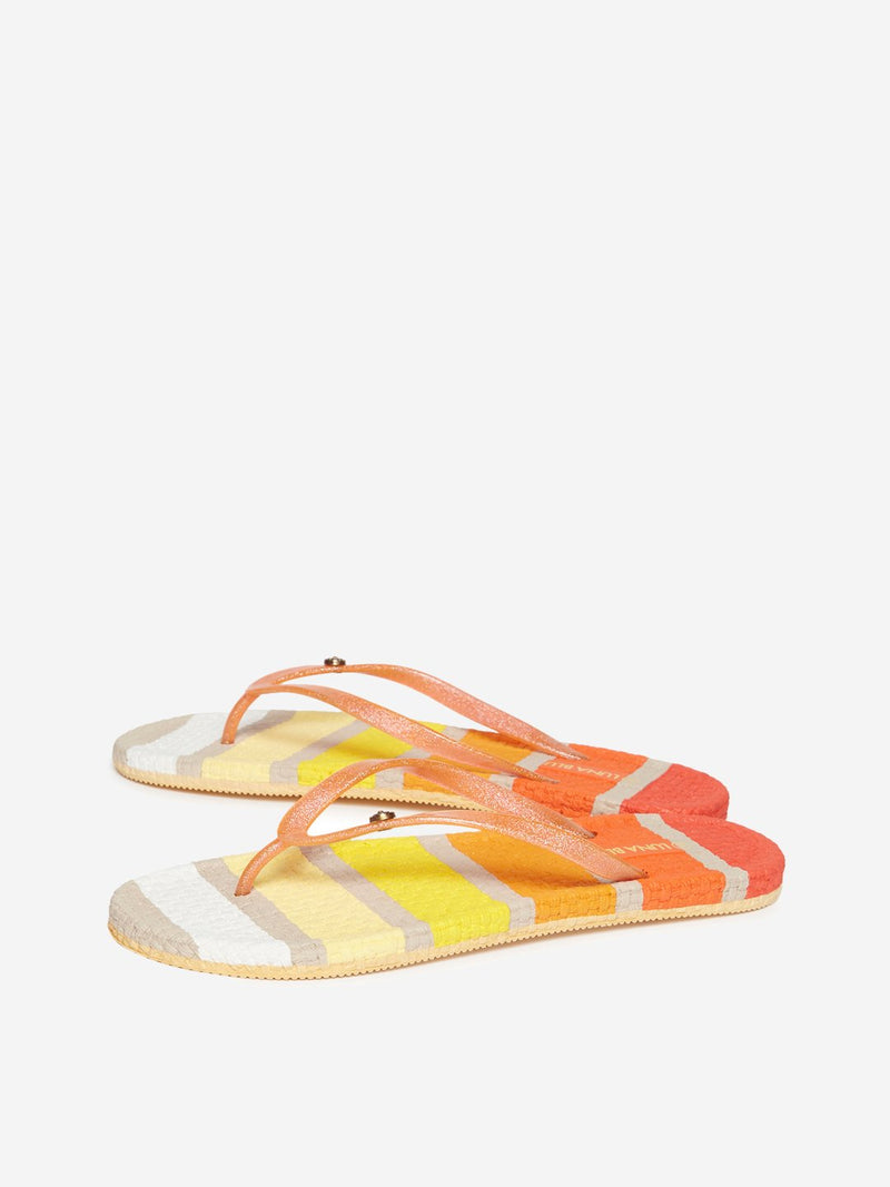 LUNA BLU Orange Striped Flip-Flops