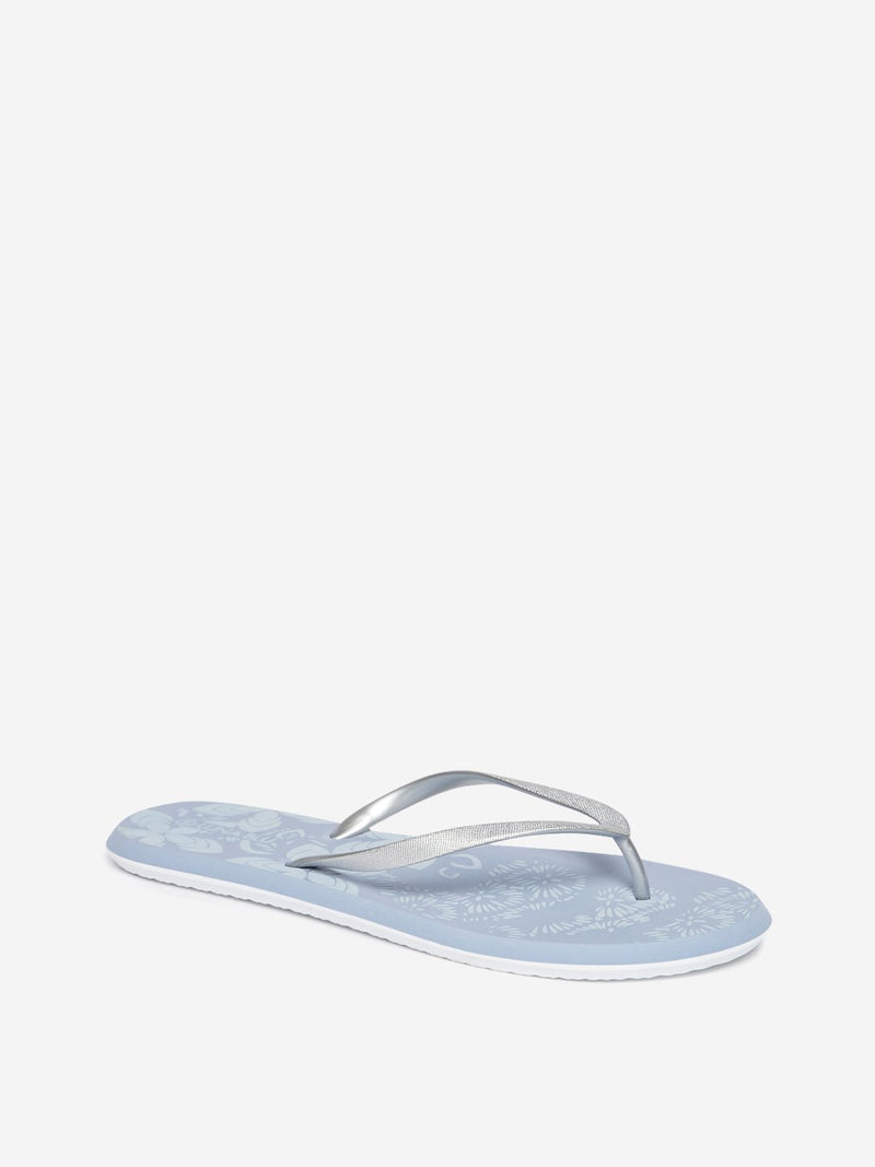 LUNA BLU Blue Floral Print Flip-Flops