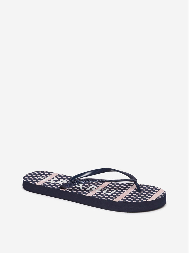 LUNA BLU Navy Polkadot Pattern Flip-Flops