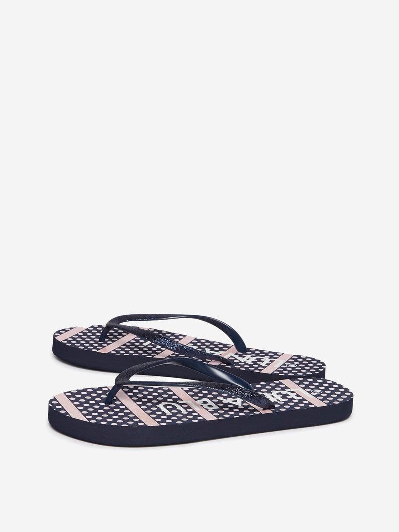LUNA BLU Navy Polkadot Pattern Flip-Flops