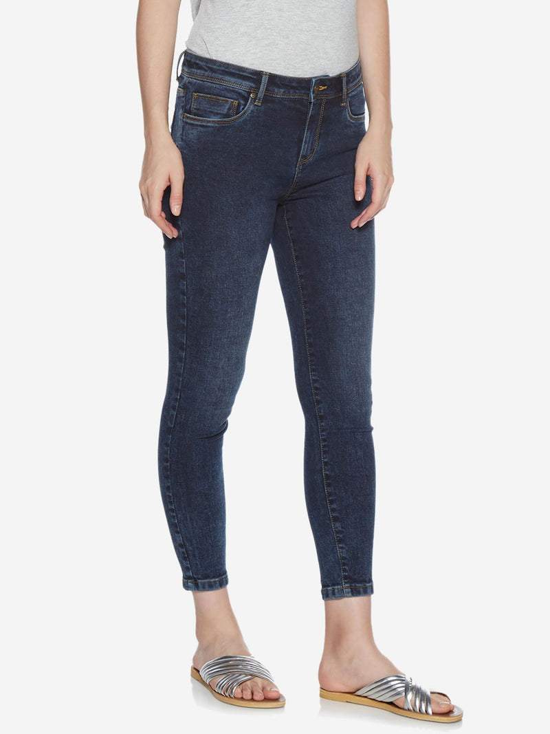 LOV Dark Blue Enzyme Washed Jeans