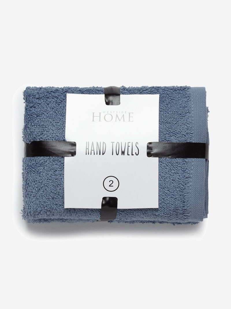 Westside Home Blue Hand Towels Set of Two