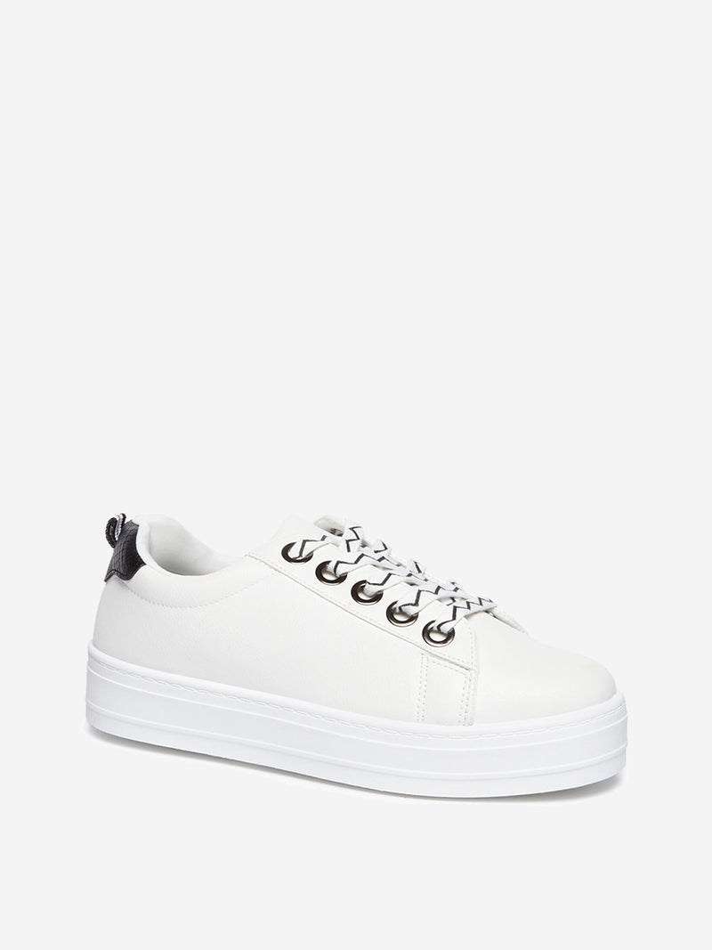 LUNA BLU White Chevron Detailed Sneakers