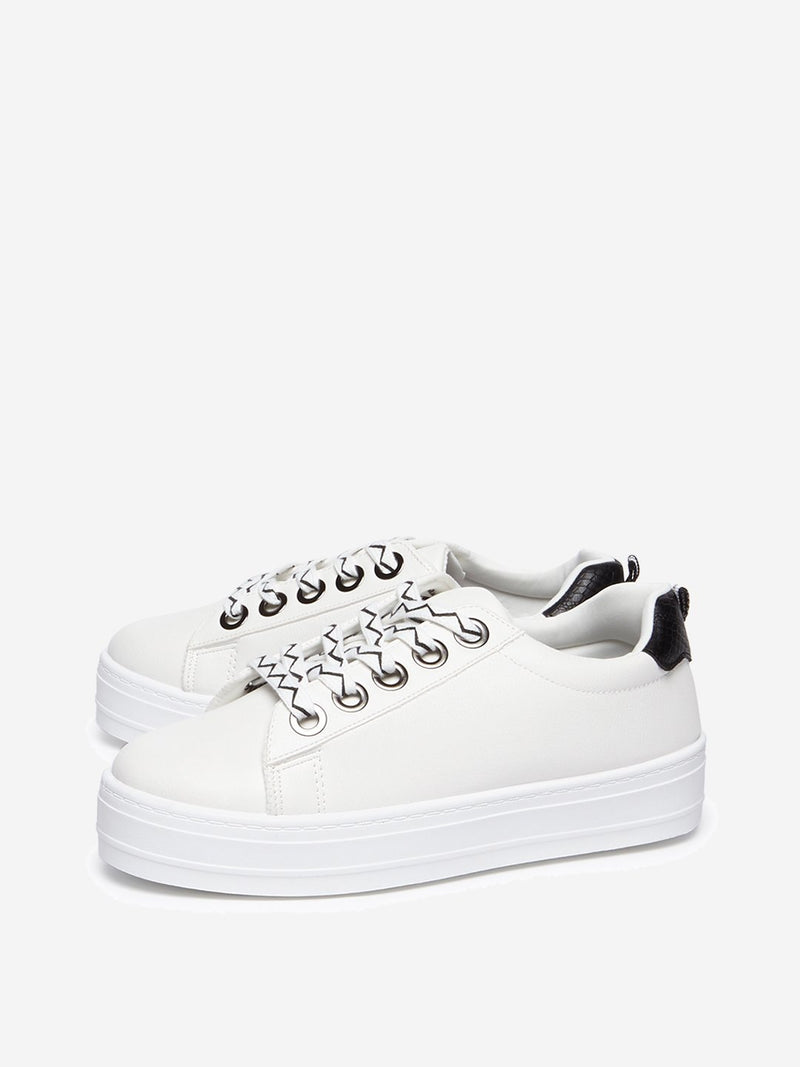 LUNA BLU White Chevron Detailed Sneakers