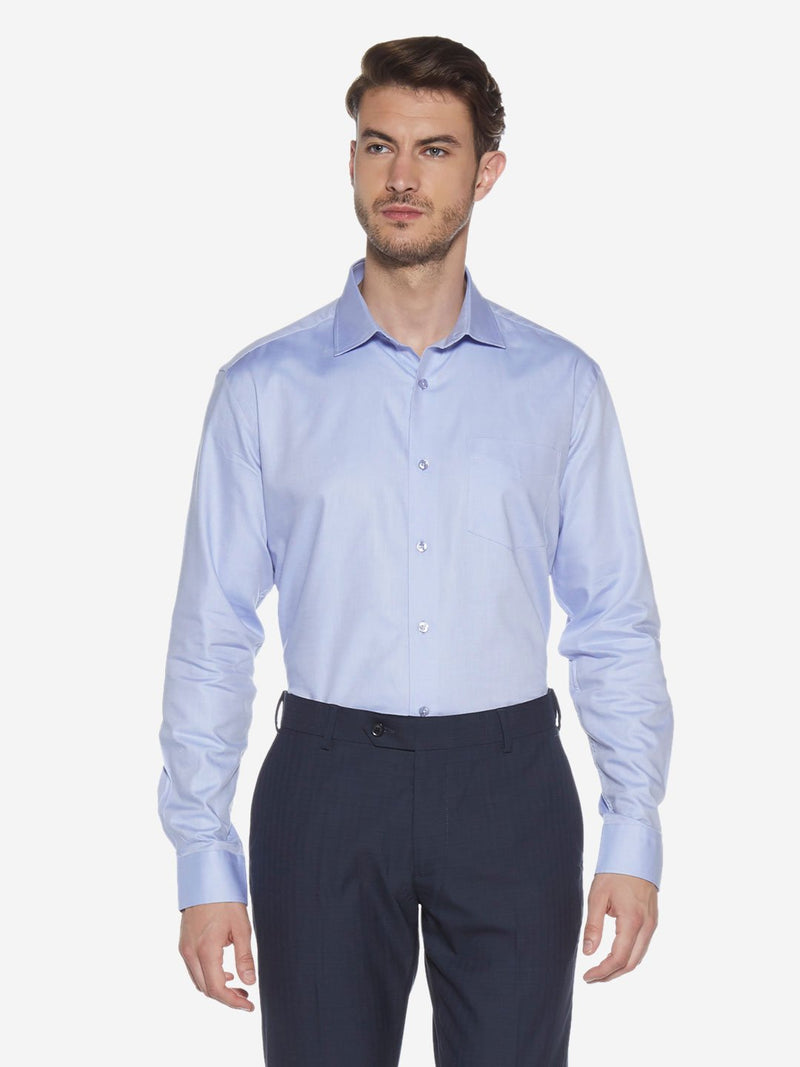 WES Formals Blue Relaxed Fit Shirt