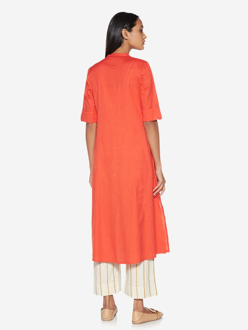 Utsa Orange A-line Kurta