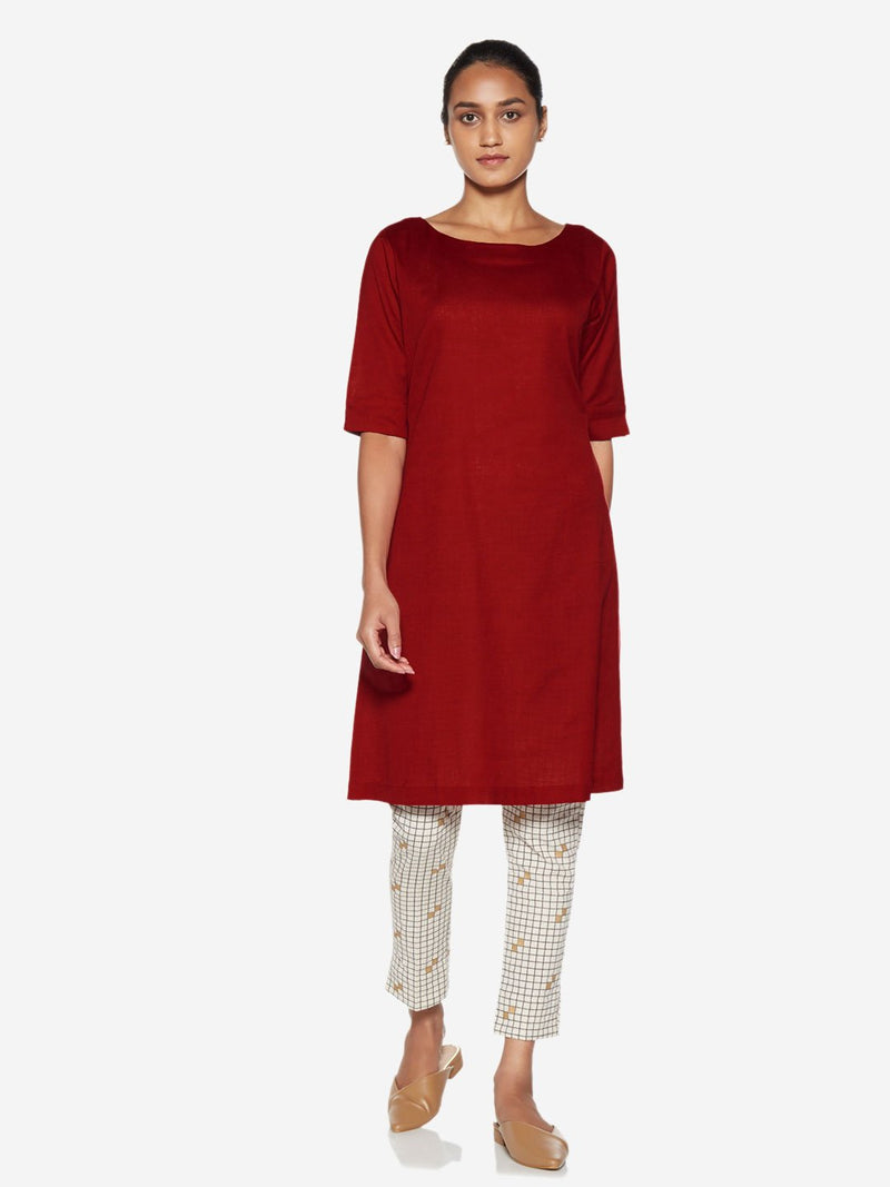 Utsa Red A-line Kurti