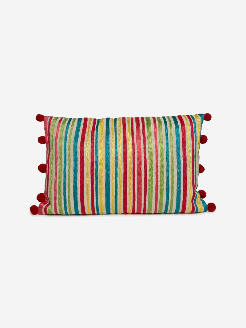 Westside Home Multicolour Pom Pom Detailed Cushion Cover
