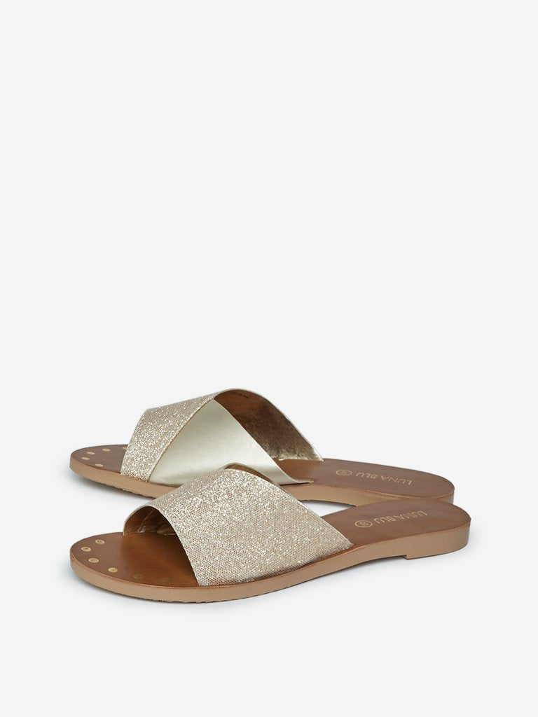 Luna Blu Beige Slides