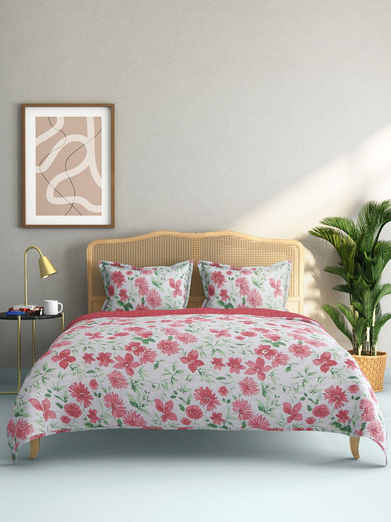 Westside Home Multicolour Quilted Double Bedcover With Pillowcases