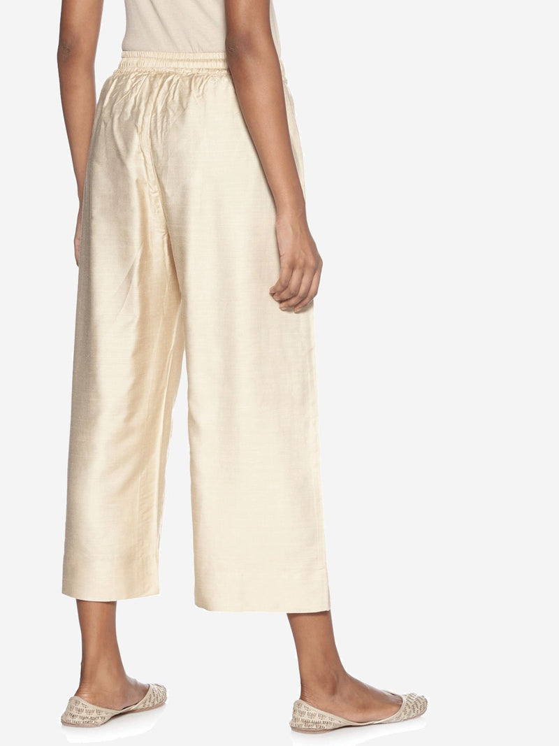 Zuba Beige Cropped Palazzos