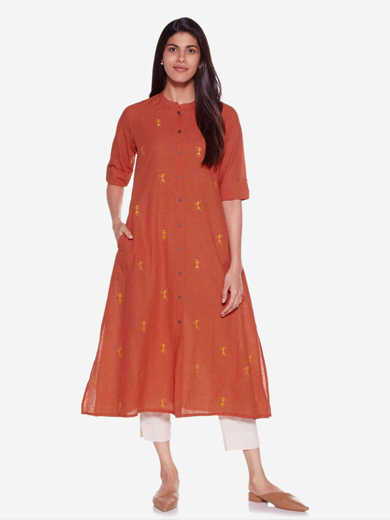 Utsa Coral Warli Design A-Line Kurta