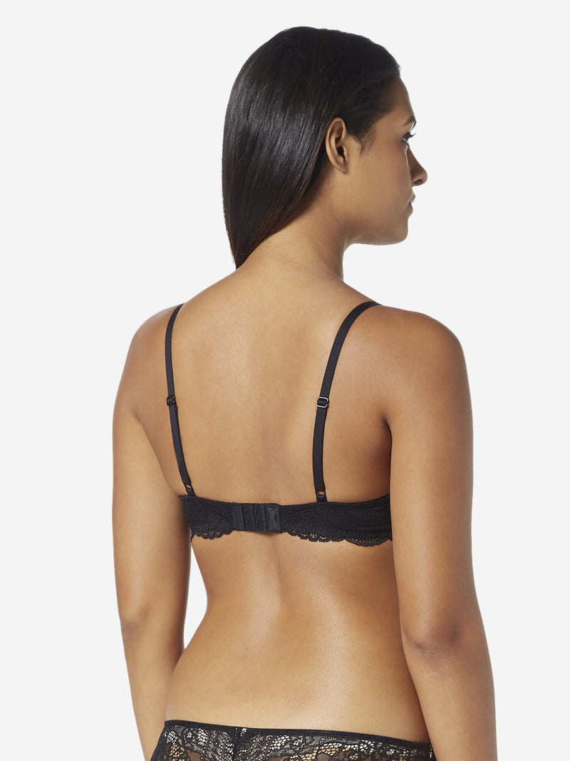 Wunderlove Black Padded Lace Wings Bra