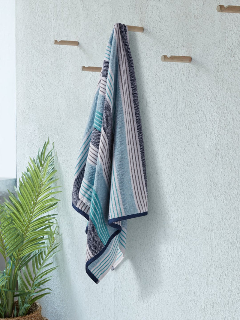 Westside Home Blue Striped 500 GSM Bath Towel