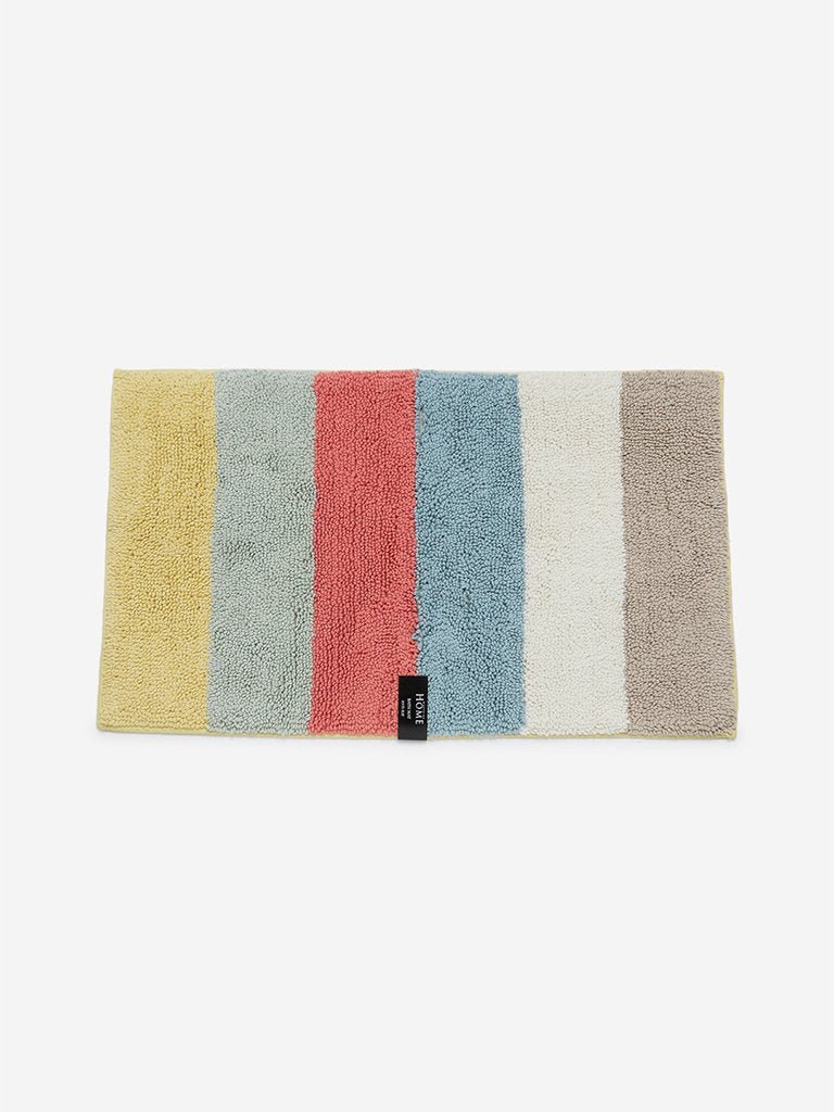 Westside Home Multicolour Striped Bath Mat