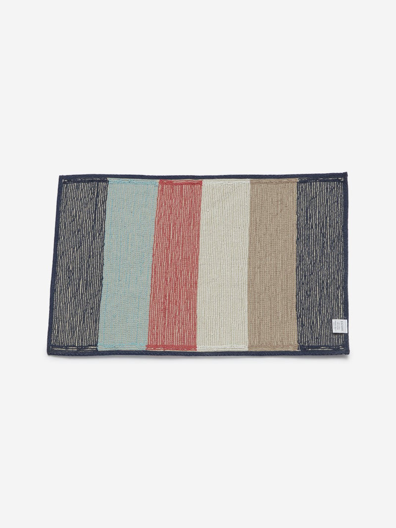 Westside Home Multicolour Striped Profile Bath Mat