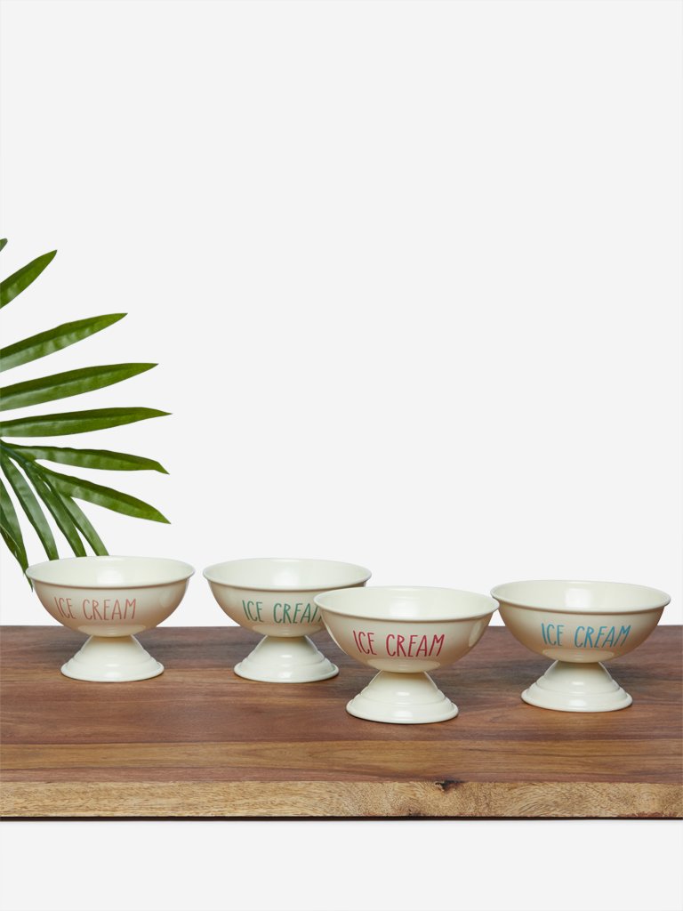 Westside Home Off-White Ice-Cream Bowls Set of Four