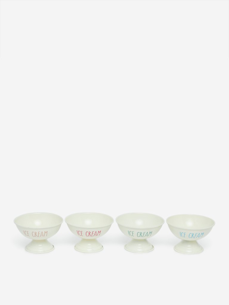 Westside Home Off-White Ice-Cream Bowls Set of Four