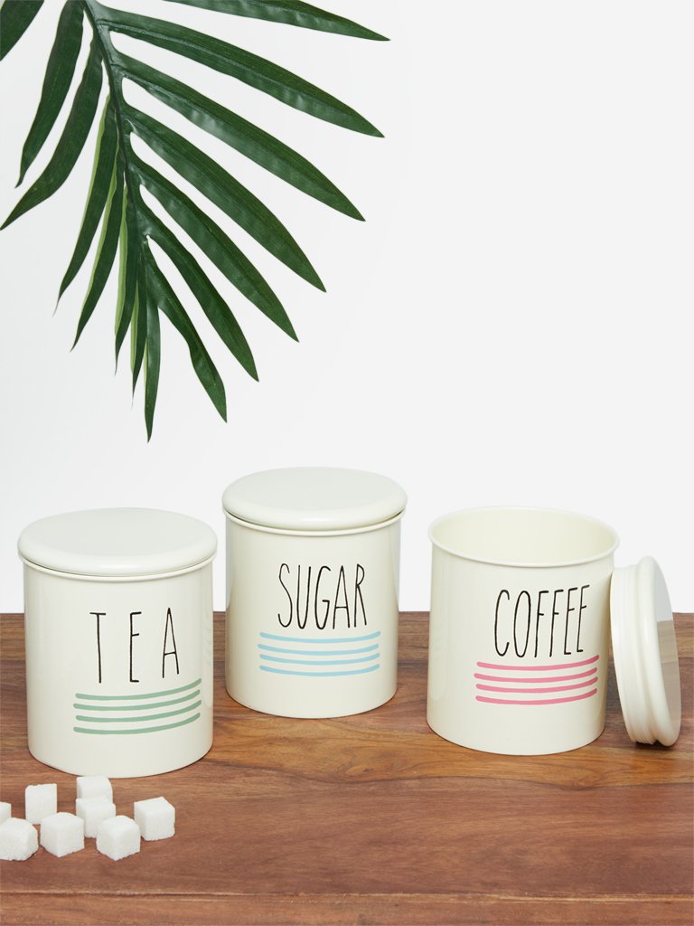 Westside Home Off-White Kitchen Storage Containers Set of Three