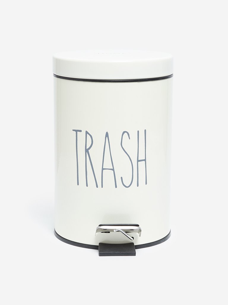 Westside Home Off-White Trash Bin With Bucket