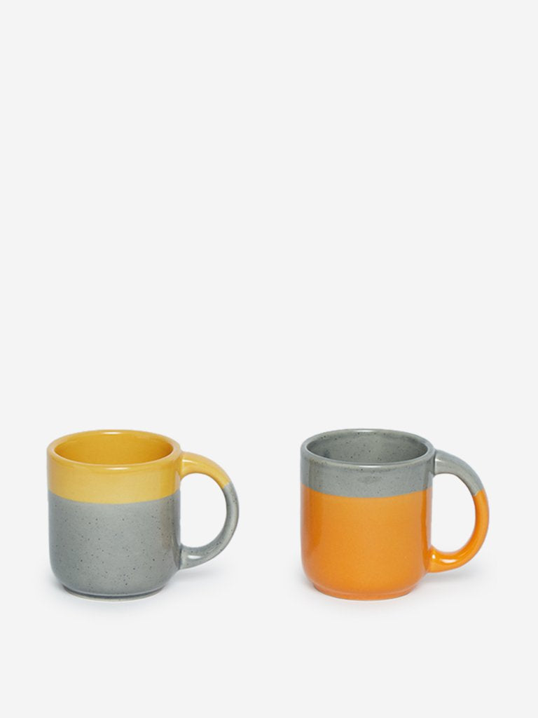 Westside Home Multicolour Dual-Style Ceramic Cups Set of Two