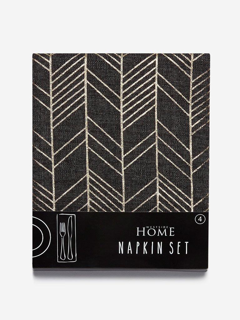 Westside Home Charcoal Arrowhead Print Napkins Set of Four