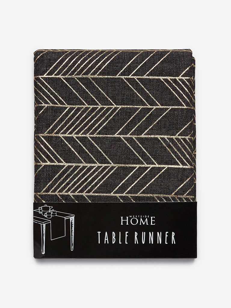 Westside Home Charcoal Arrowhead Print Table Runner