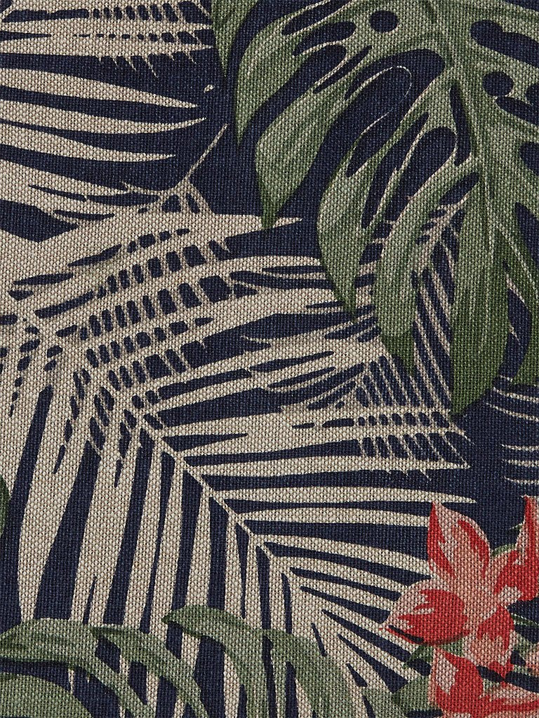 Westside Home Navy Floral Printed Pure-Cotton Table Runner