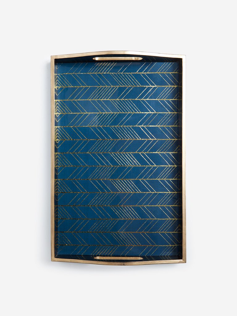 Westside Home Blue Arrow Design Tray