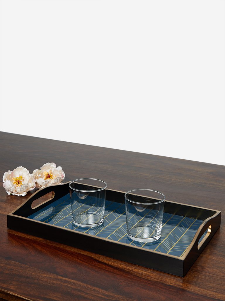 Westside Home Blue Arrow Design Tray