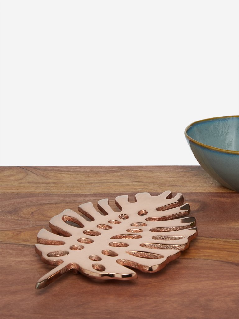 Westside Home Rose-Gold Monstera Trivet