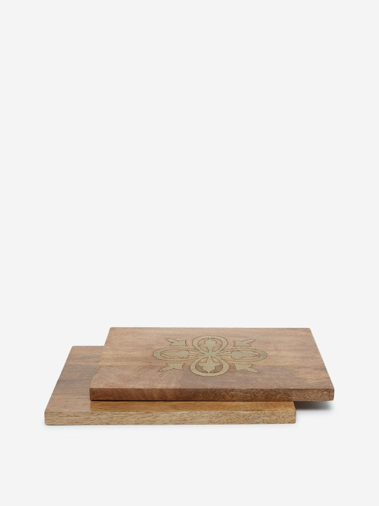 Westside Home Brown Placemats with Gold Inlay Set of Two