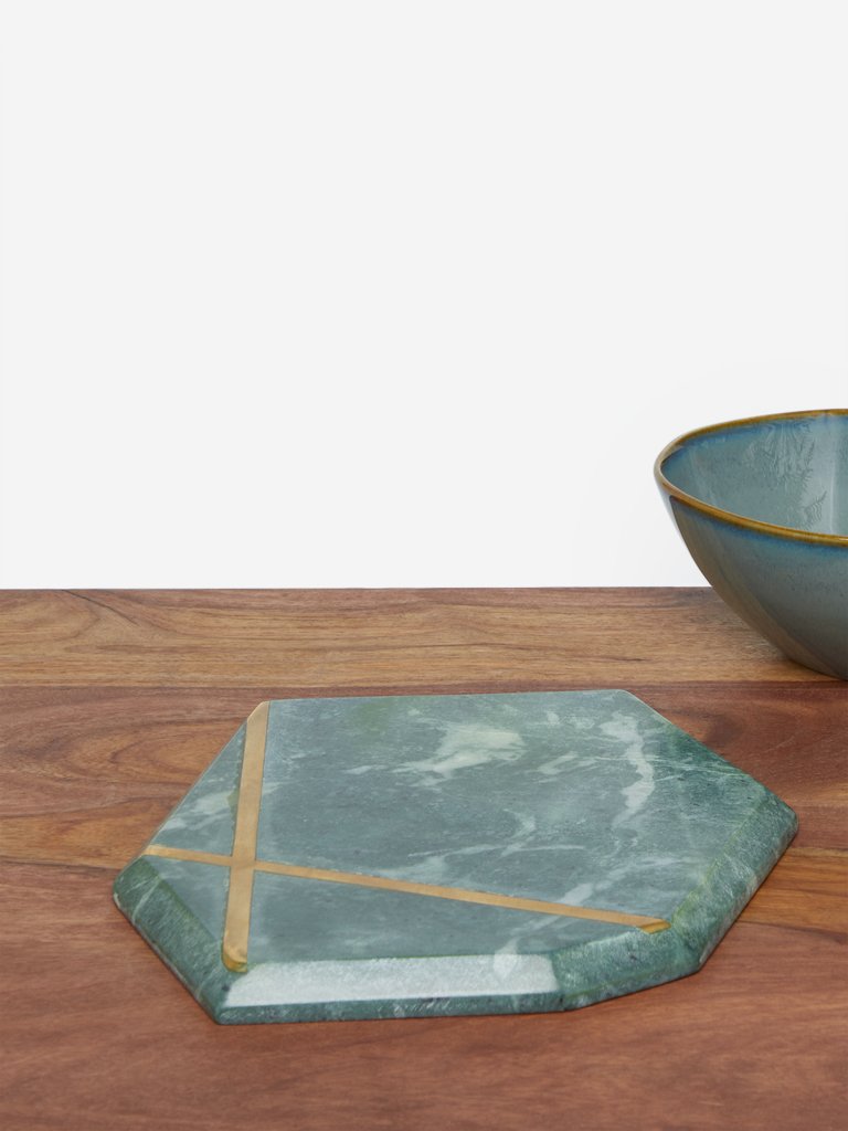 Westside Home Green Marble Trivet