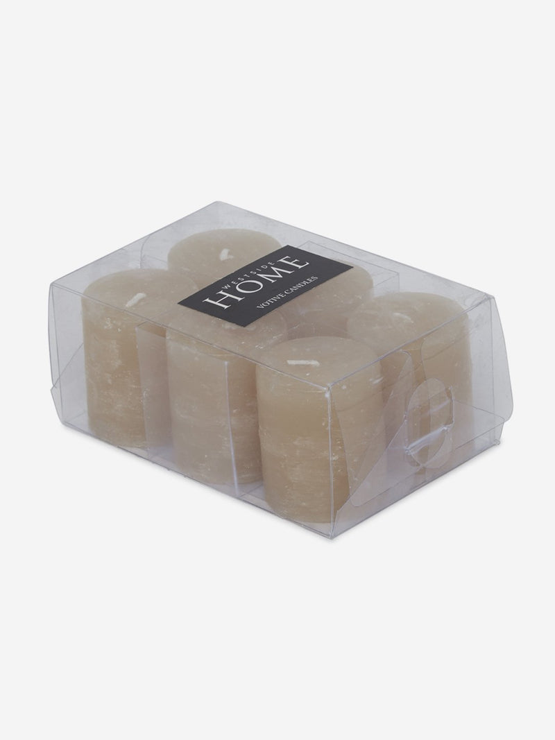 Westside Home Light Brown Votive Candles Set of Six