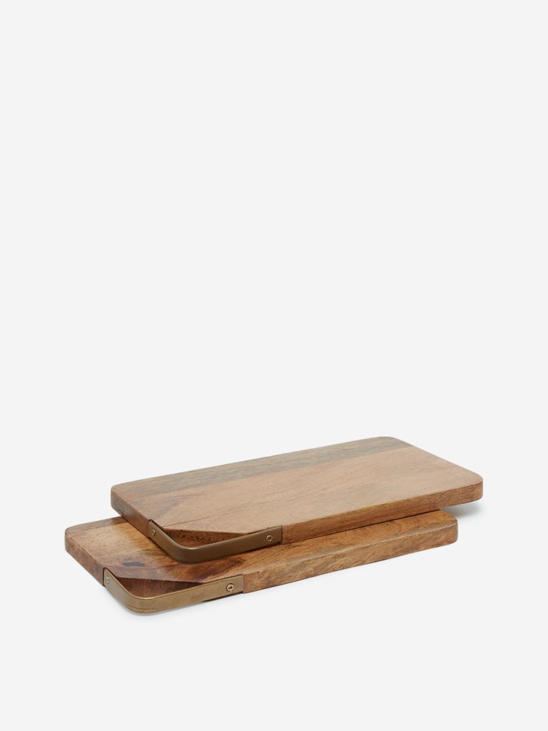 Westside Home Brown Wooden Chopping Boards Set of Two