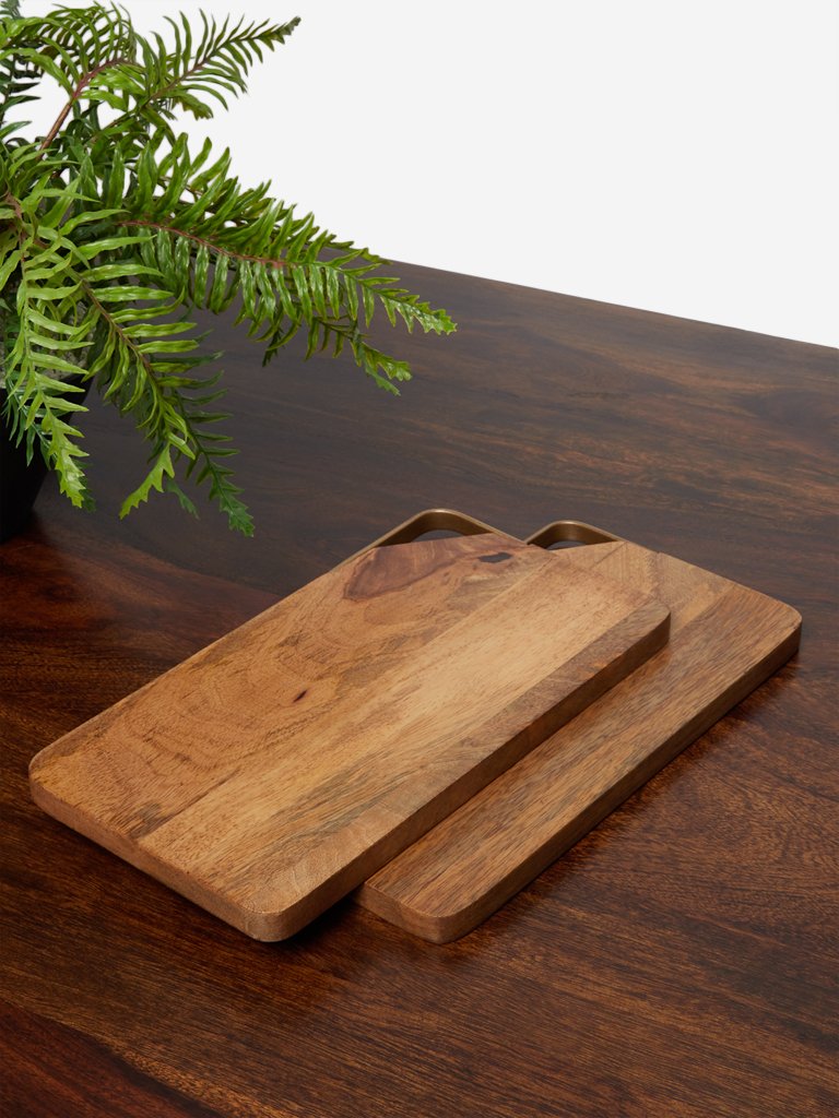 Westside Home Brown Wooden Chopping Boards Set of Two
