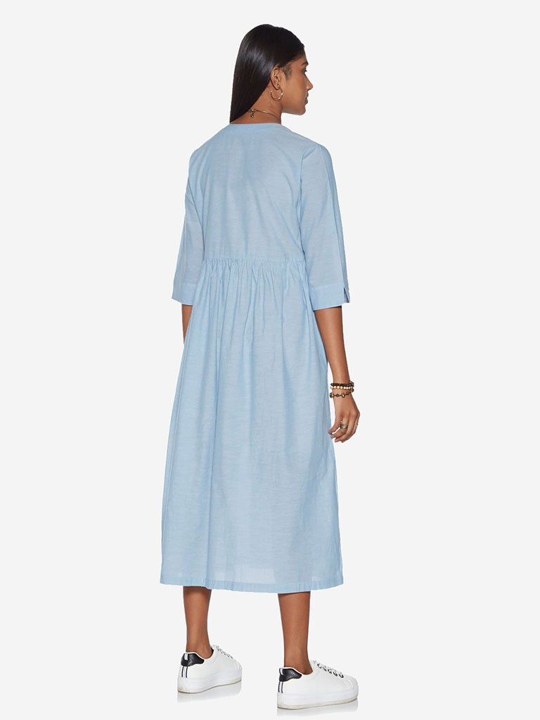 Bombay Paisley Blue Fit-And-Flare Dress