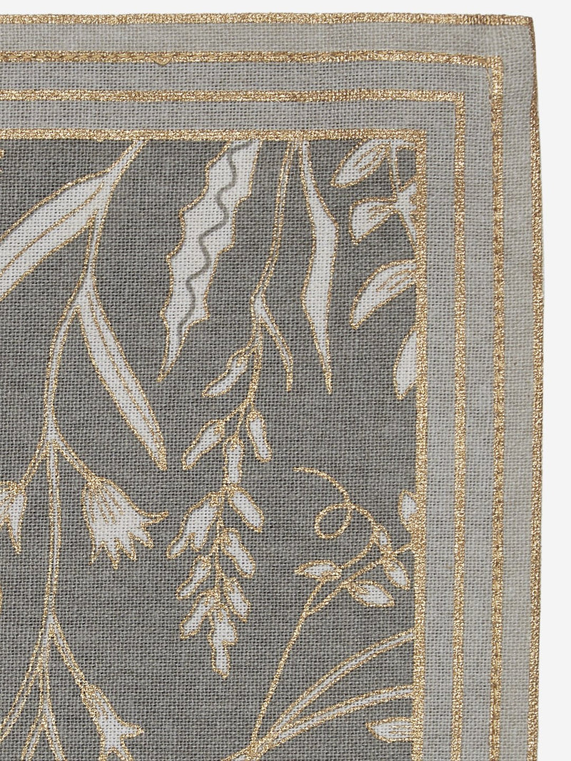 Westside Home Grey Printed Pure-Cotton Placemats Set Of Six