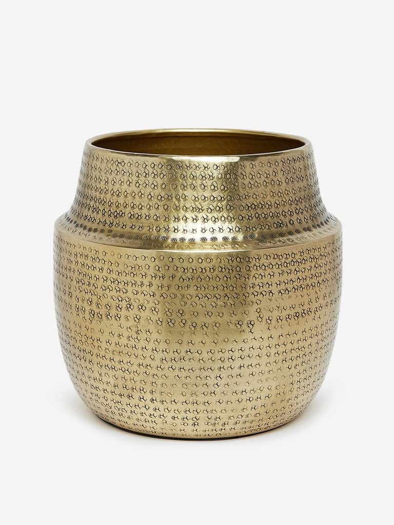 Westside Home Gold Large Textured Planter