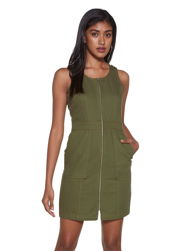 Nuon Khaki Pure Cotton Nelson Dress